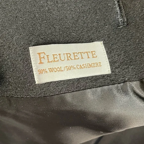 Fluerette Cashmere Wool Ruffled Collar 3 button coat size 10 GUC - Picture 8 of 10